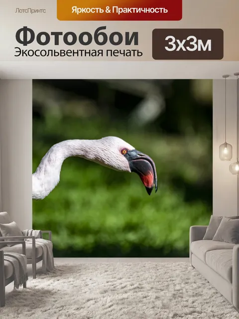 Фотообои розовый фламинго