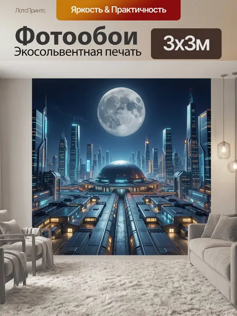 Фотообои Лунный футуристический мегаполис