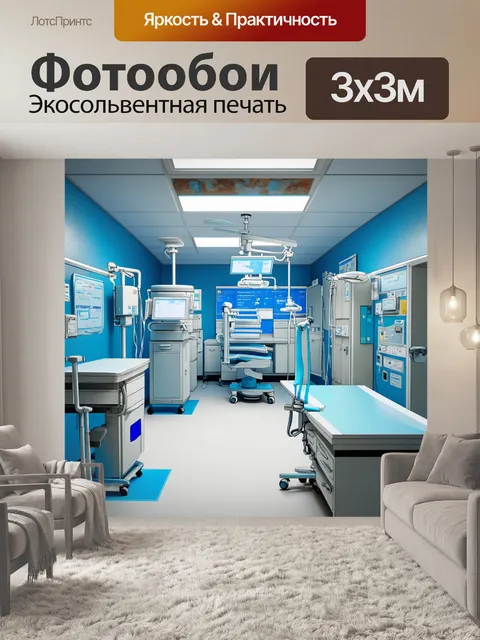 Фотообои графическое изображение симуляции медицинского учреждения
