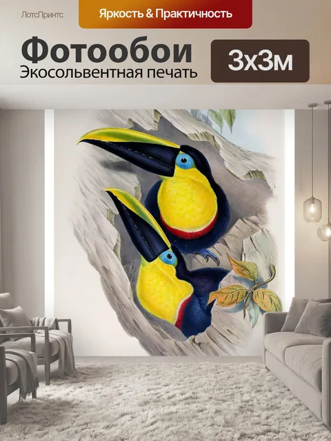 Фотообои Тукан птица старинное искусство