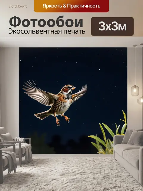 Фотообои ночной прыжок через воробьёв