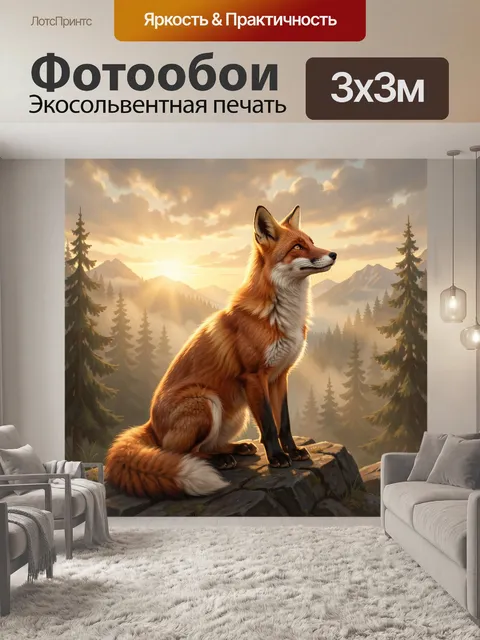 Фотообои Лиса на горном уступе