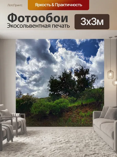Фотообои Зеленый Холм и Голубое Небо