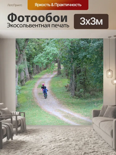 Фотообои Страна полоса езда на велосипеде
