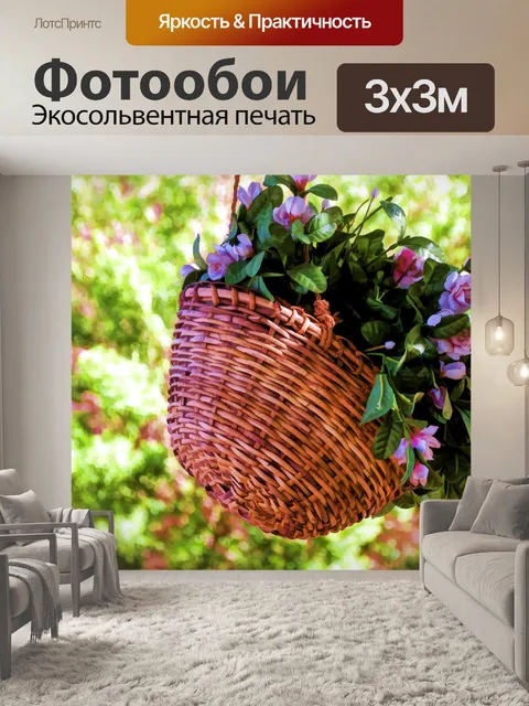 Фотообои Висячие корзины цветов