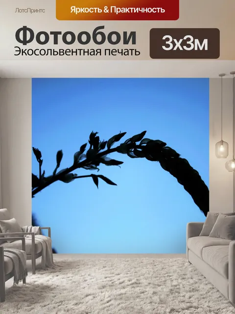 Фотообои синий дождь почки на фоне неба
