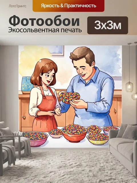 Фотообои изображение уютного семейного вечера в тёплом свете