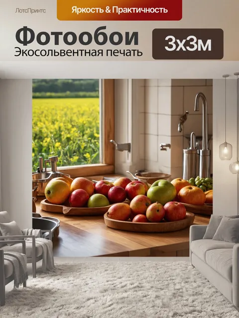 Фотообои прованс с изображением просторной кухни в деревенском стиле