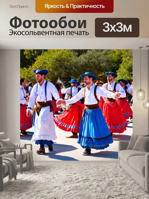 Фотообои греческий фестиваль с народными танцами и традиционными костюмами