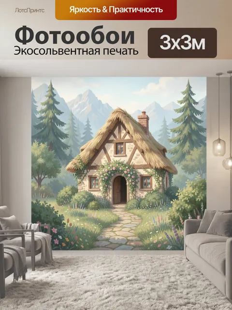 Фотообои Сказочный домик в горах