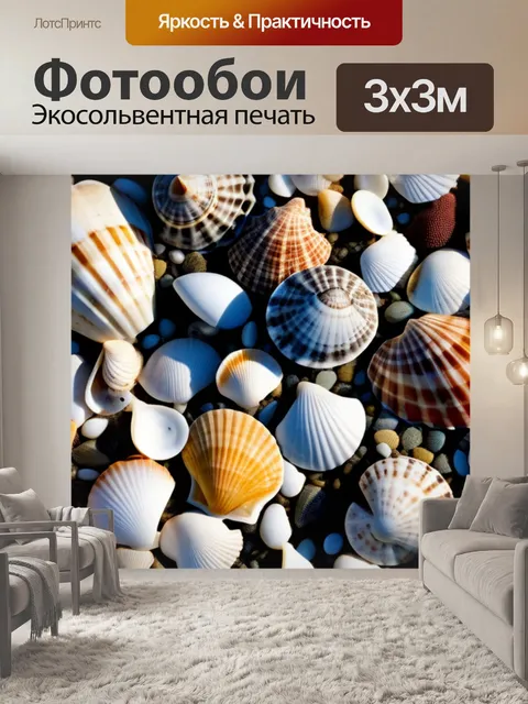 Фотообои формы и текстуры ракушек, найденных на побережье