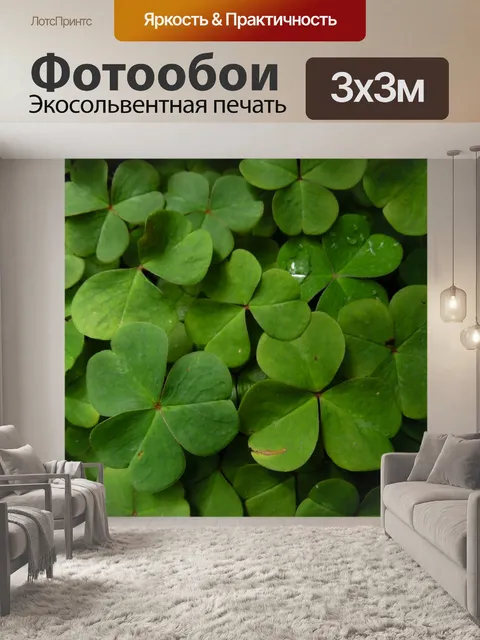Фотообои Клевер патч с Dew
