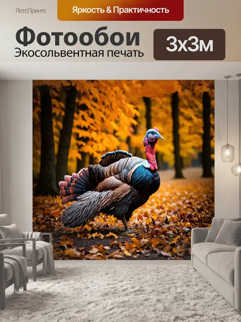 Фотообои индик с величественным воротником из перьев