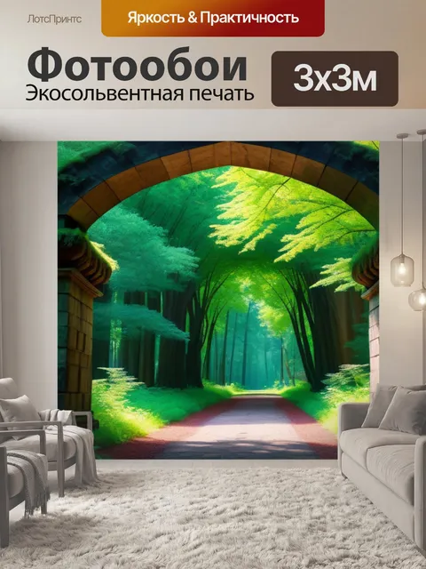 Фотообои деревья, образующие арку в лесу