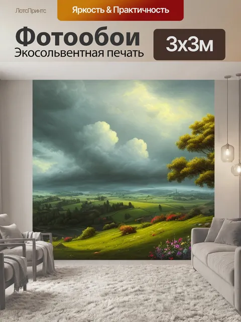 Фотообои пейзаж с хмурым небом