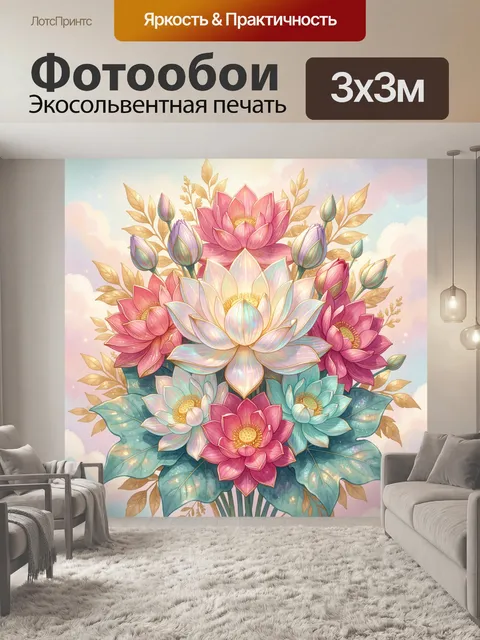 Фотообои Нежные лотосы в пастельных тонах
