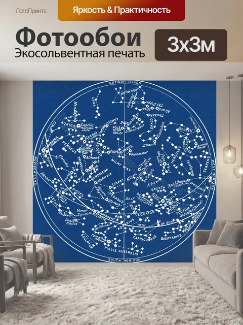 Фотообои Винтажная карта звезды астрономии