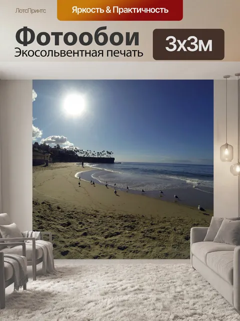 Фотообои Чайки вдоль пляжа