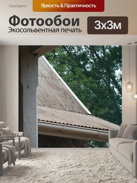 Фотообои крыша из гофрированного железа с верандо