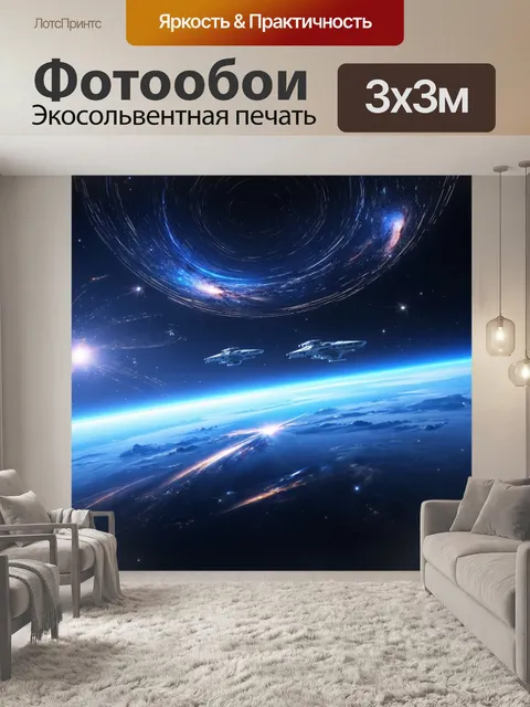 Фотообои космос в стиле футуристический с галактиками