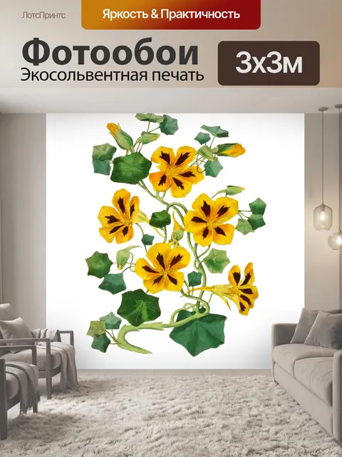 Фотообои Клипарт Цветочная роспись искусства