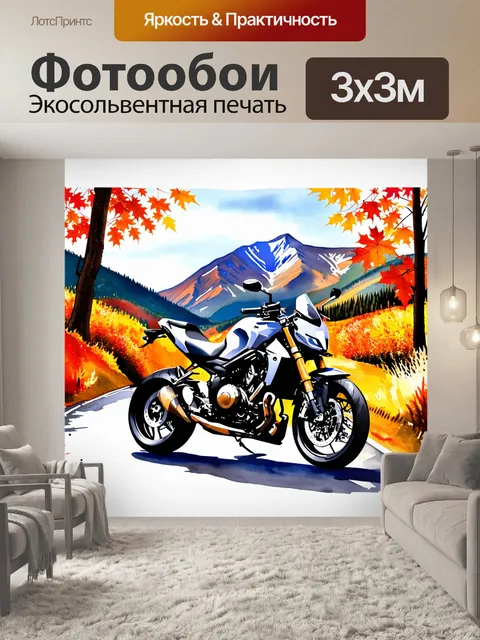 Фотообои мотоцикл с матовой хромированной поверхностью