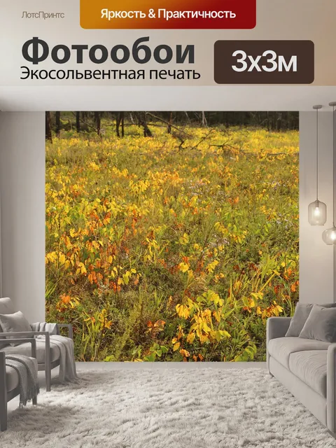 Фотообои Осенние желтые листья