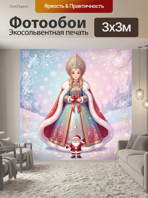 Фотообои Снегурочка с Дедом Морозом