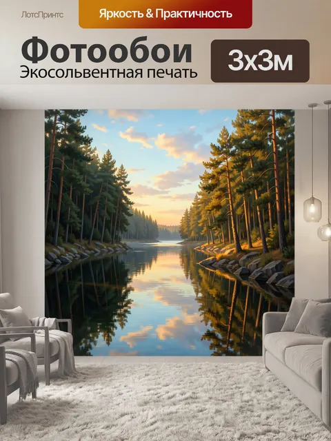 Фотообои Лесная река на закате