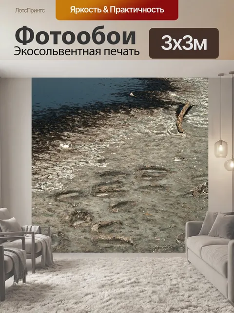 Фотообои отпечатки в минеральной грязи