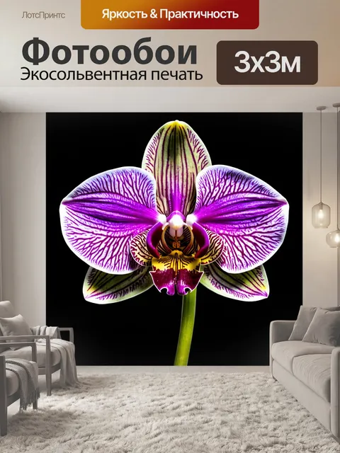 Фотообои орхидея, в стилистике стимпанк, с шестеренками и металлическими вставками на лепестках