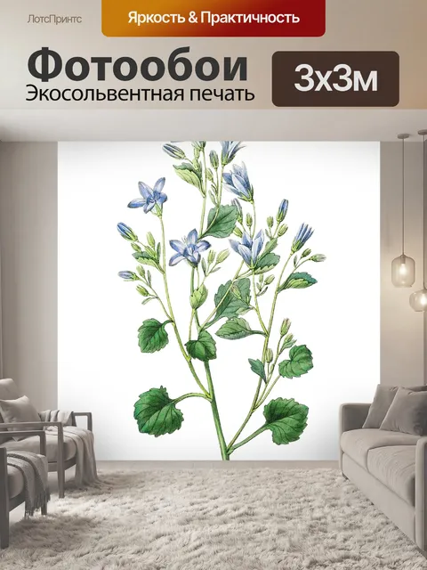 Фотообои Цветок Фиолетовый Винтаж Клипарт