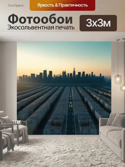 Фотообои утихающий город на рассвете