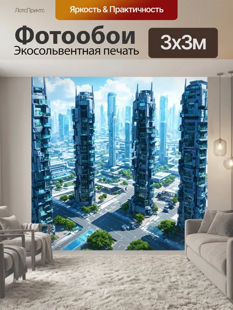 Фотообои город в стиле футуризм