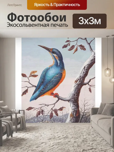 Фотообои Винтажное птичье искусство старое