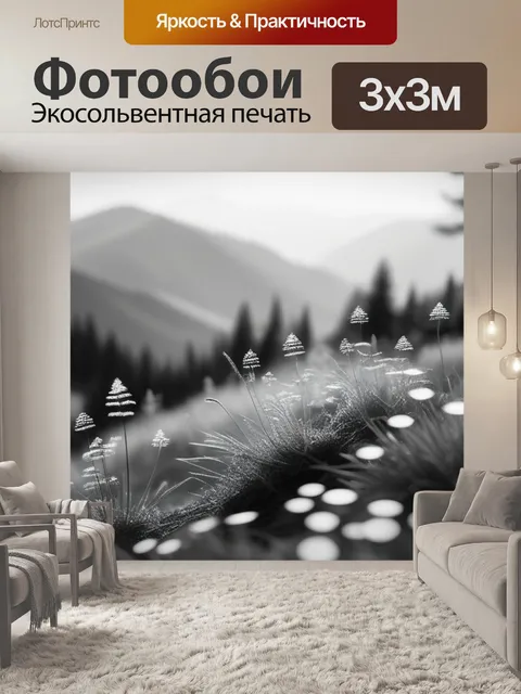 Фотообои пейзаж с неизвестным чернобелый