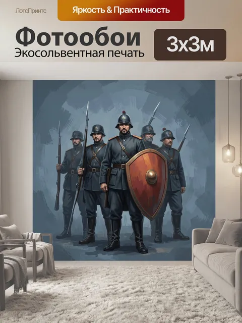 Фотообои Отряд солдат с копьями и щитом