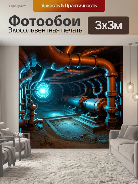 Фотообои подземная система трубопроводов с водопроводами