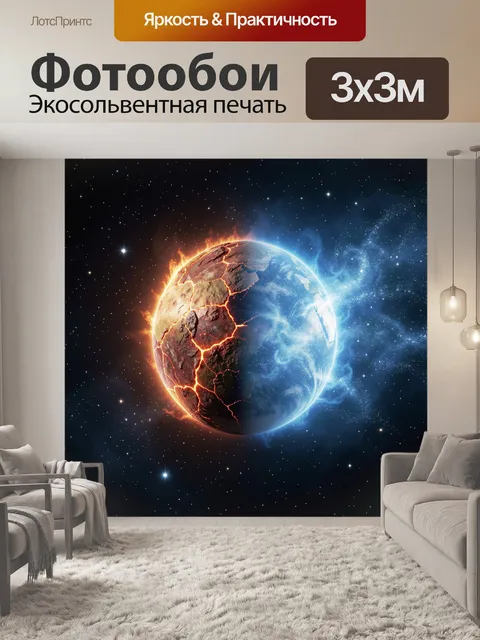 Фотообои Разделённая огнём и льдом планета