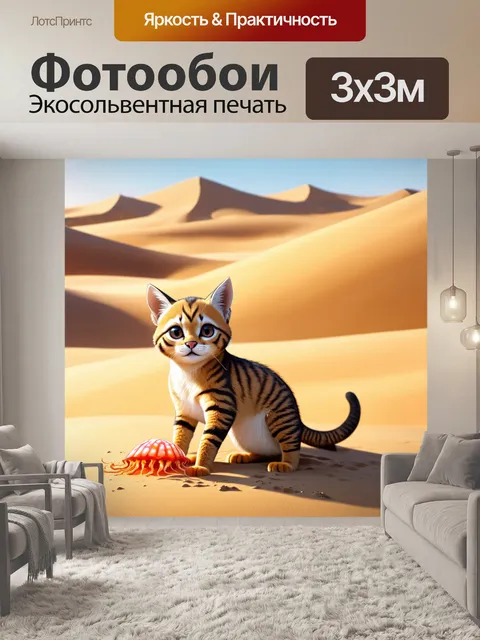 Фотообои смешной пустынный кот