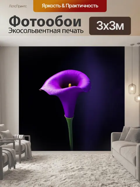 Фотообои сюрреалистическое изображение фиолетовой каллы