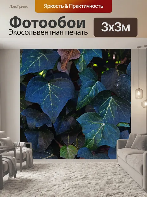 Фотообои Темно-зеленые листья плюща