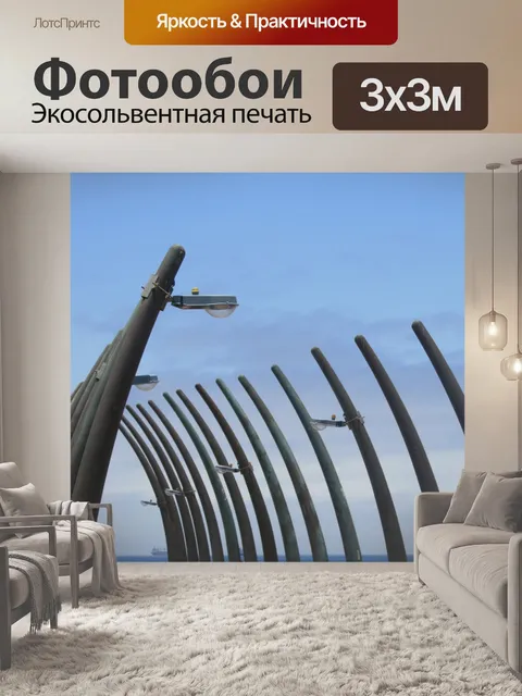 Фотообои причал с китами дизайна кости