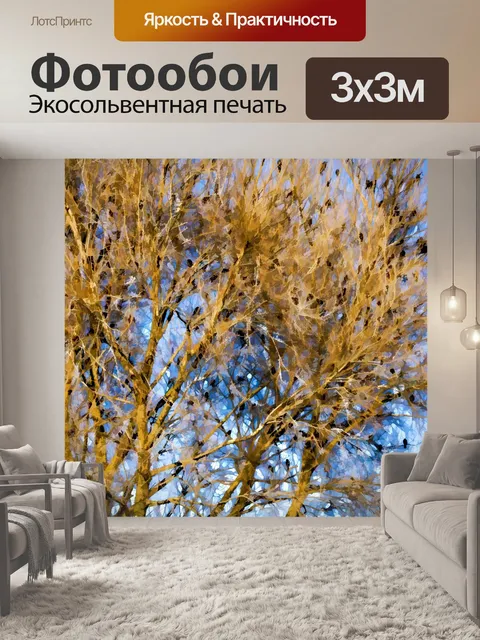 Фотообои птицы в голом дереве