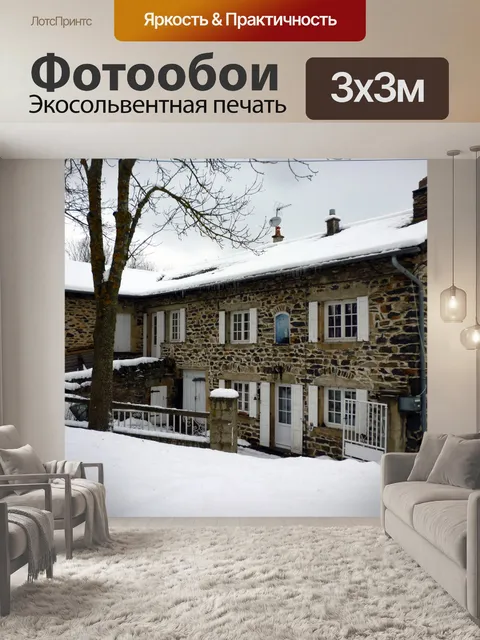 Фотообои Французский дом зимой