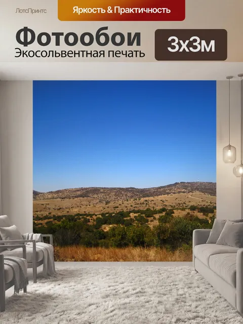 Фотообои вид на сухой пейзаж луга