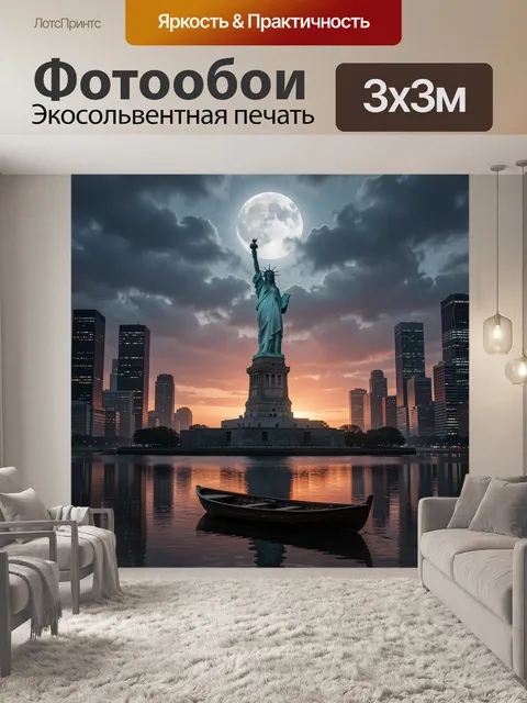 Фотообои Статуя Свободы в центре кадра