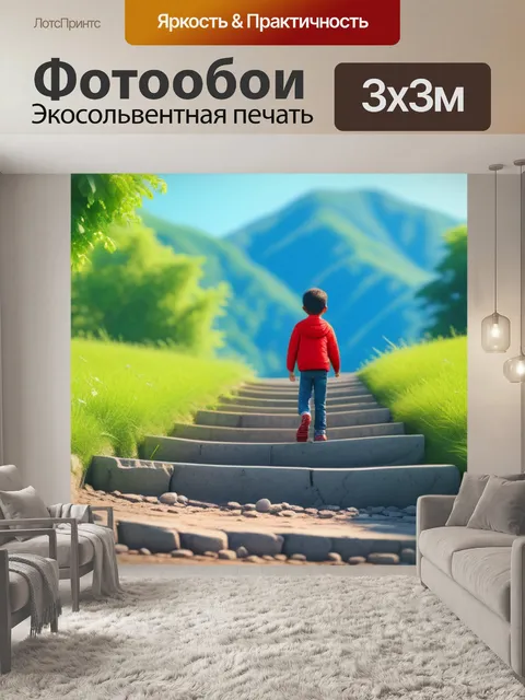 Фотообои пейзаж с детьми пошагово крутой