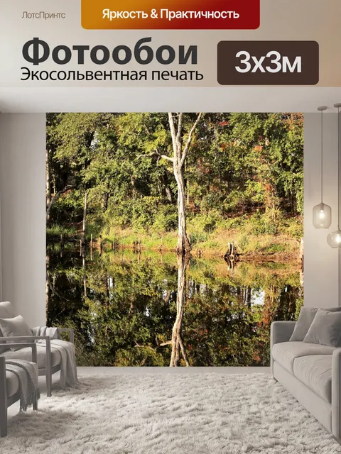 Фотообои Отражение осеннего пруда