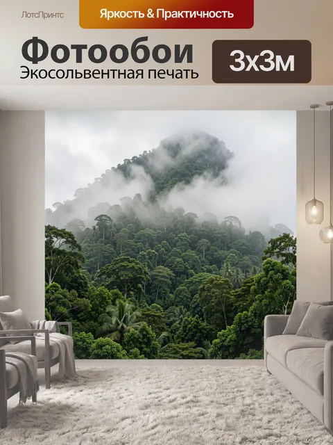 Фотообои Туманный тропический горный лес